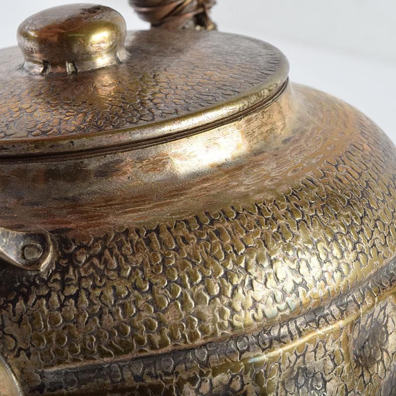 煎茶道具　白銅いぶし銀　槌目　銀瓶　湯沸　約227g　M　R9523