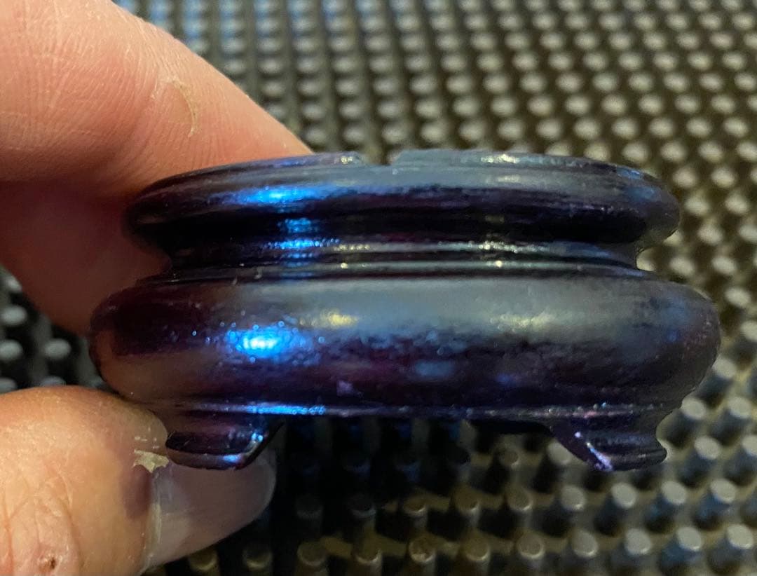 安南焼・アナミス　ミニ染付花器　　　鑑賞台付 一輪挿し　ヴィンテージ　レア