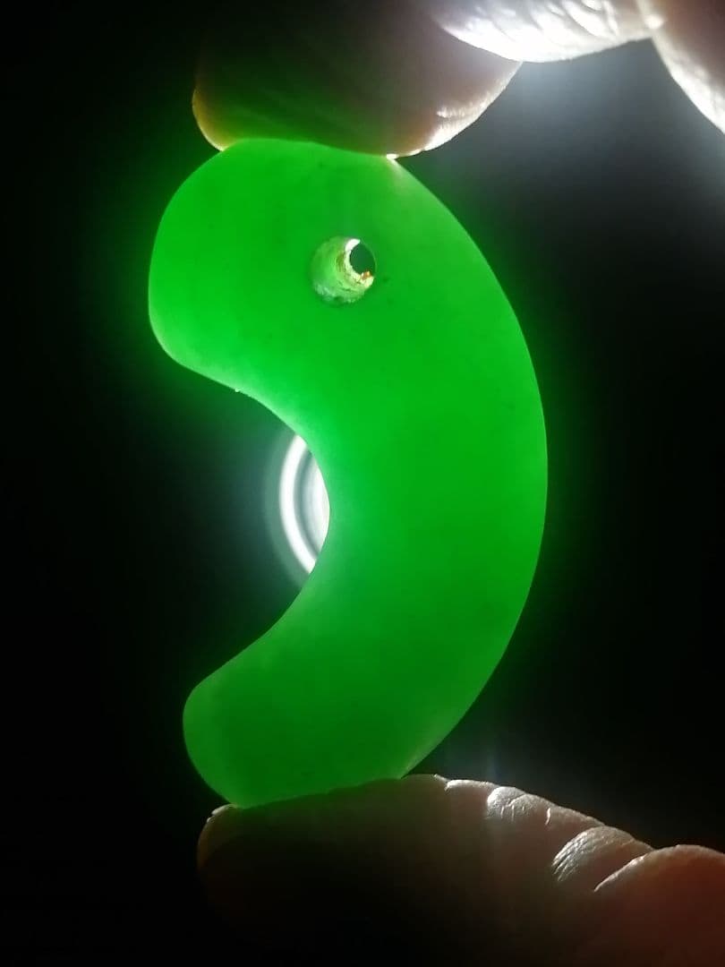 ★【Meron Cc】古墳期『糸魚川翡翠勾玉』出土品。4.8cm超琅玕翡翠