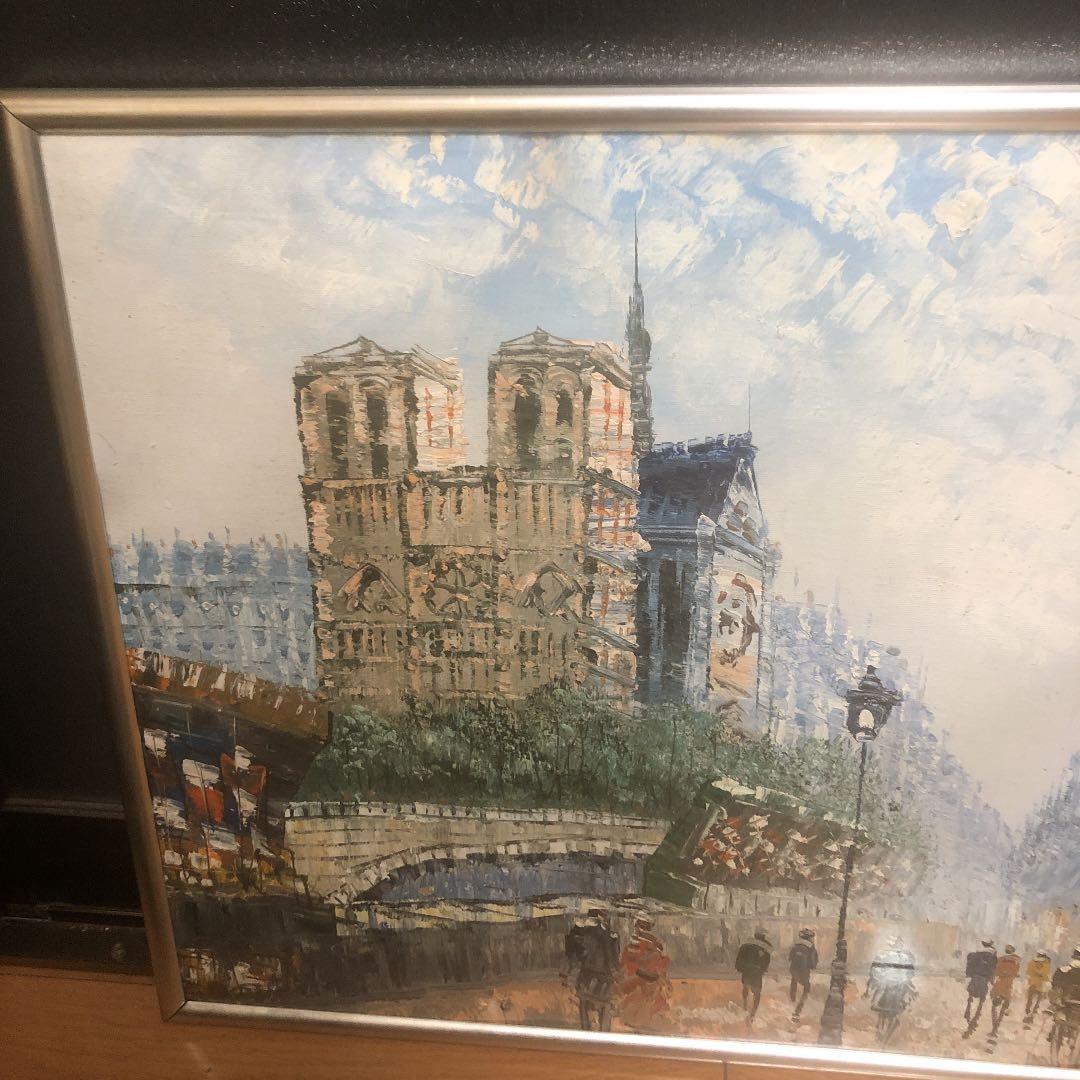 油絵　パリの街角