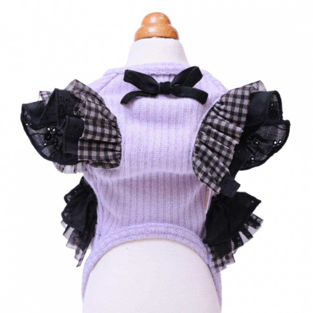 新品 GODPIVA ガーリーチェックニットタンク ラベンダー