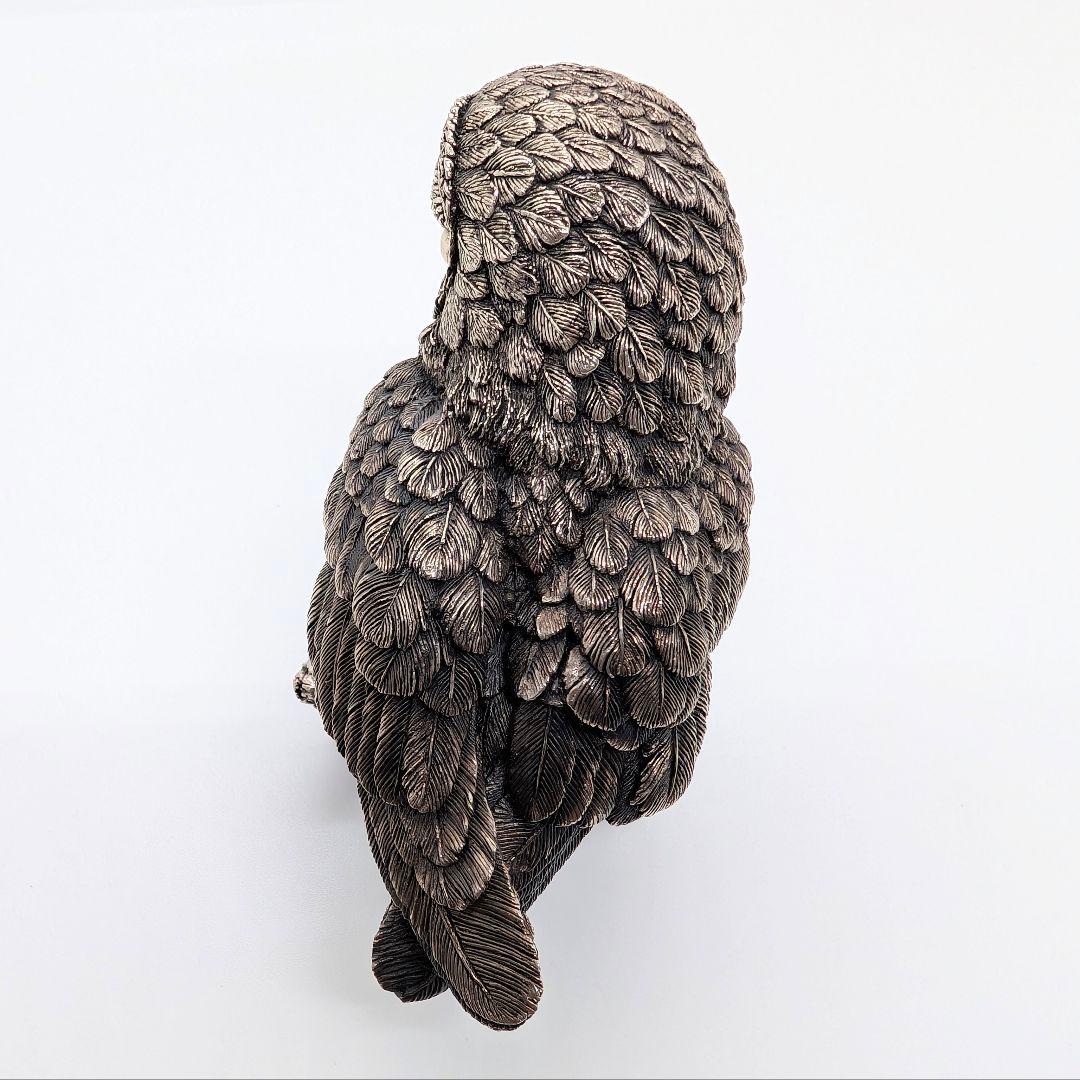 【希少・重量230g】英国 カントリーアーティスト 純銀張り オブジェ フクロウ