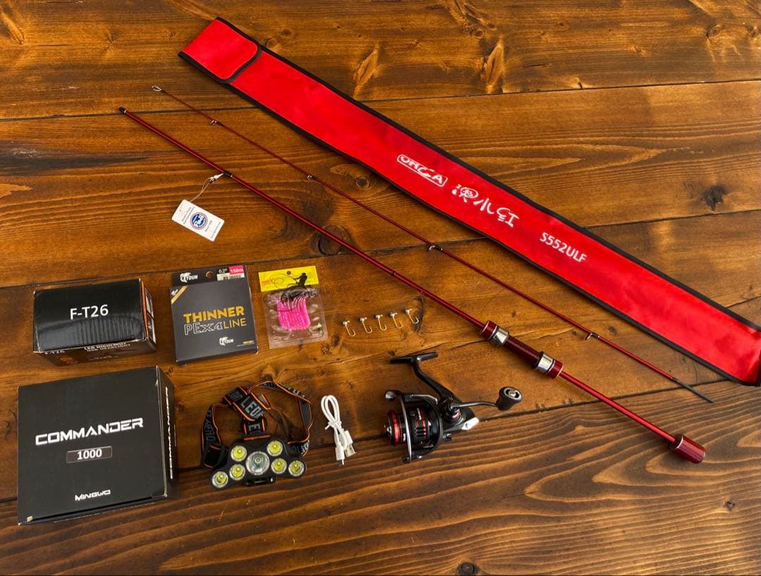 アジングセット　S552ULF アジングロッド　スピニングリール　PEライン付き