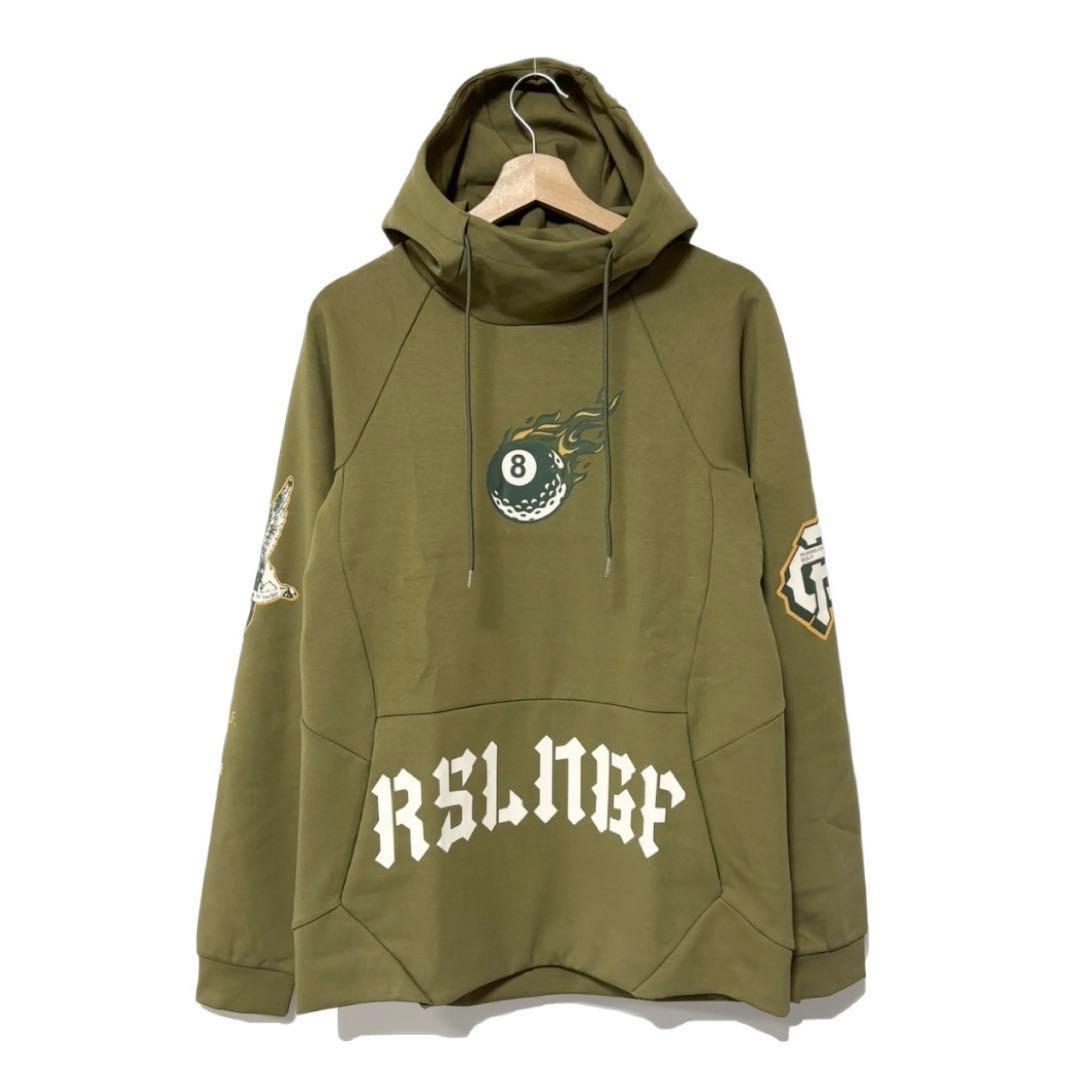 新品 ラッセルノ ゴルフ マスク フーディー マルチロゴ カーキ ゴルフ L 5