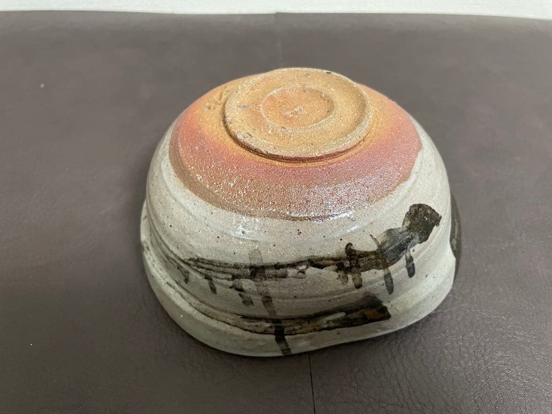 西岡小十　絵唐津沓鉢　共箱　茶碗　唐津焼　茶道具
