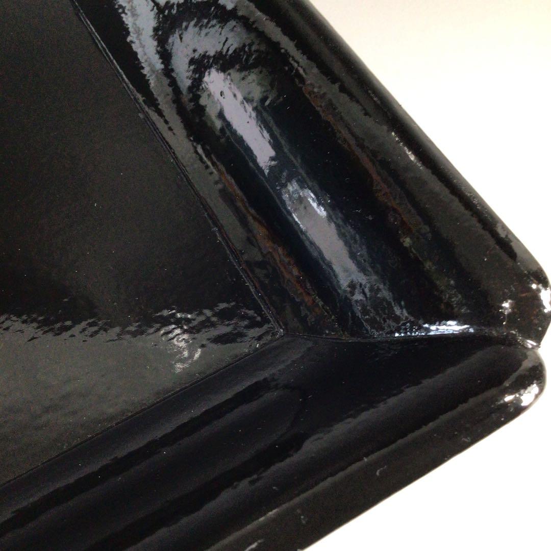 Ｐ７４６　四方盆　『鷲山塗』『山本象石作』『表千家　堀内宗完　箱書』　共箱