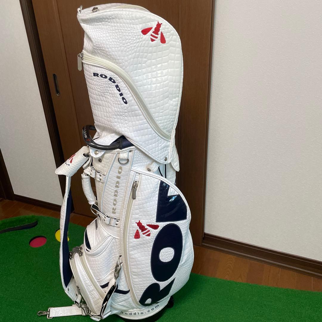 ★RODDIO ホワイトクロコのスタンドタイプキャディバッグ