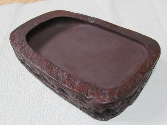未使用'60年代◆山口県宇部市『龍泉作』赤間硯 全長17、高さ2.7、幅11cm