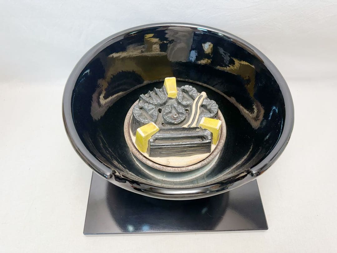 茶道具 野々田商店製 黒真塗風炉型 電熱器 炭型ヒーター100V -400W元箱