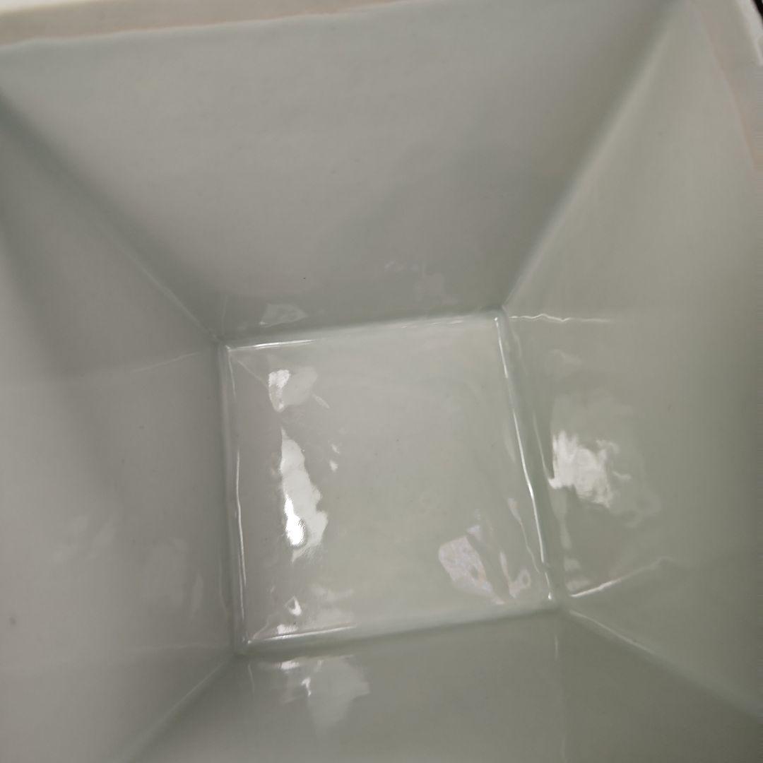 イ603 水指『平安　徳泉造』『染付四方方花鳥文　水指　共箱』茶道具