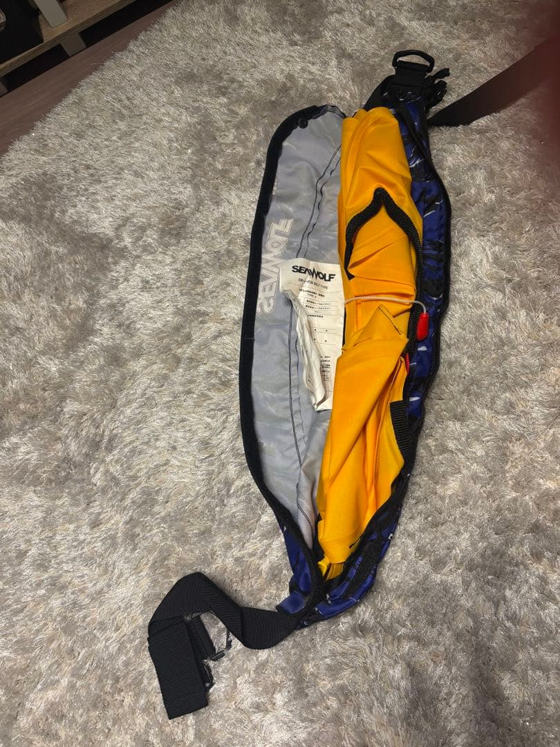 腰ベルトライフジャケット SEAWOLF SW-J-F06 ブルーカモ 美品