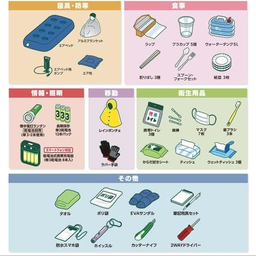 アイリスオーヤマ 防災セット エアーベッド付31点 BS1-31 1人用