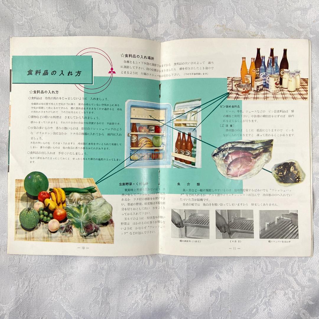 三菱電機 昭和30年代 電気 冷蔵庫 MR-095A 説明書 一式 7点