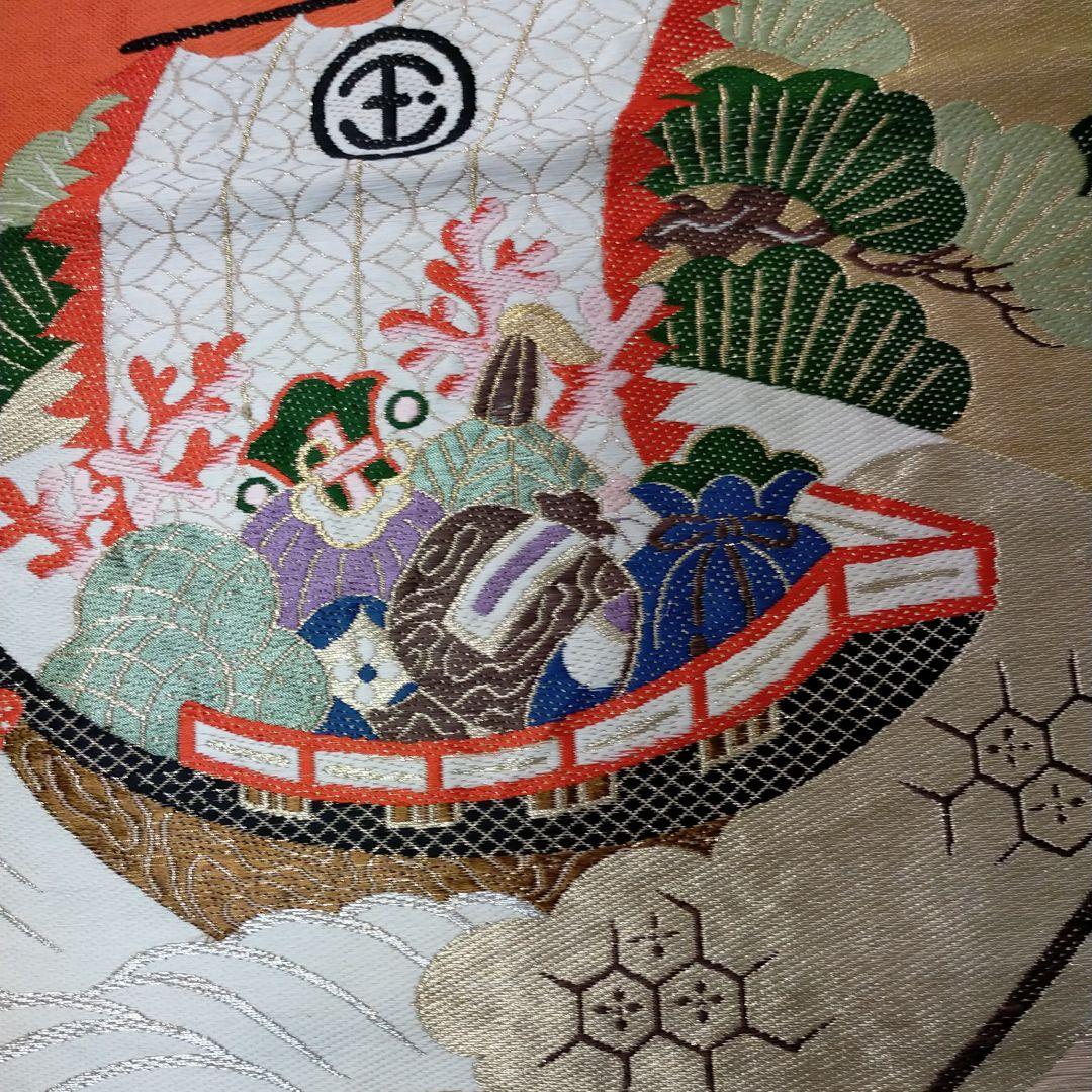 1735蔵出し　アンティーク末広がり家の繁栄小槌金運アップ縁起物の特大袱紗