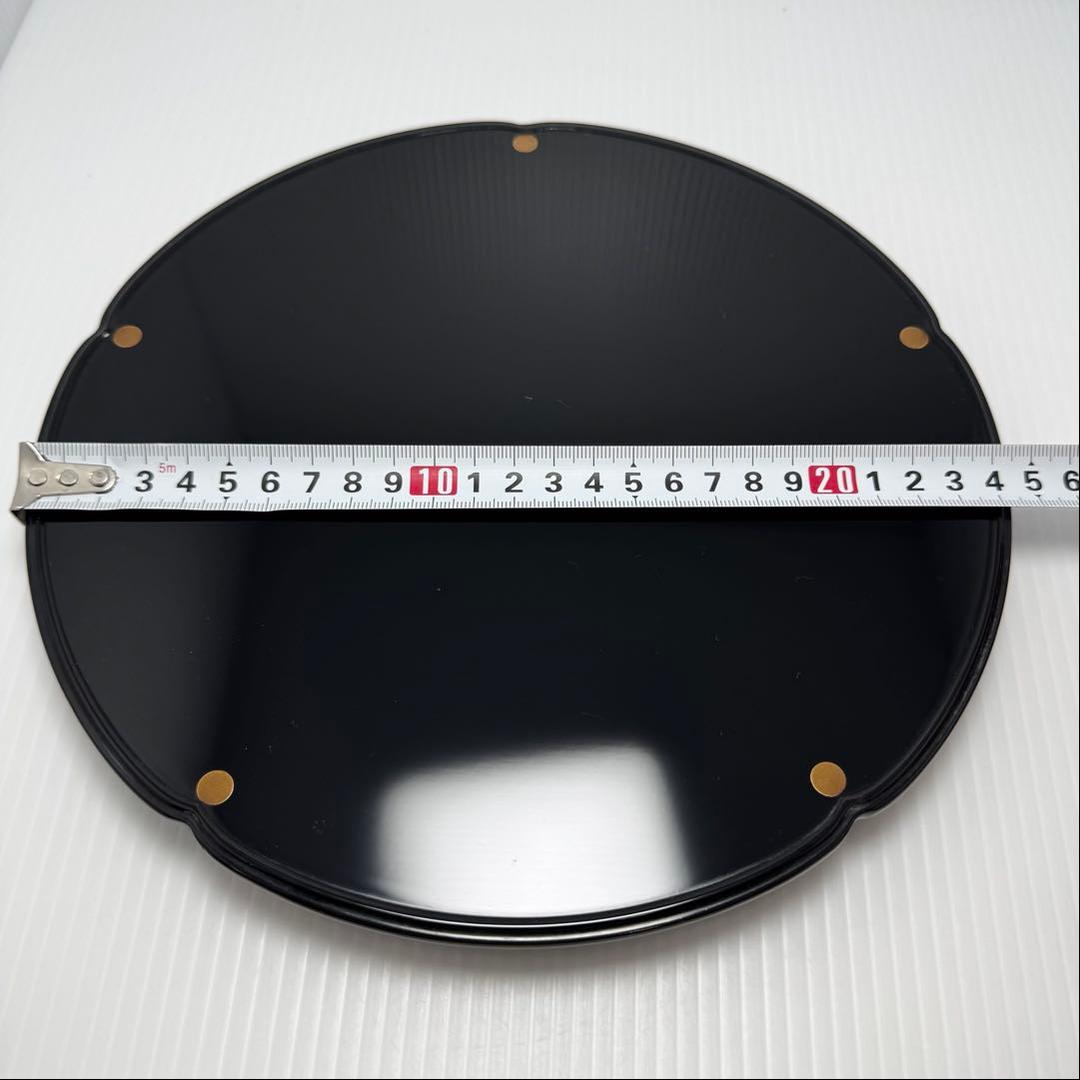 新品未使用 輪島塗 菓子器 盛器 円型 漆 漆器 小物置き 飾り 共箱 黒 金