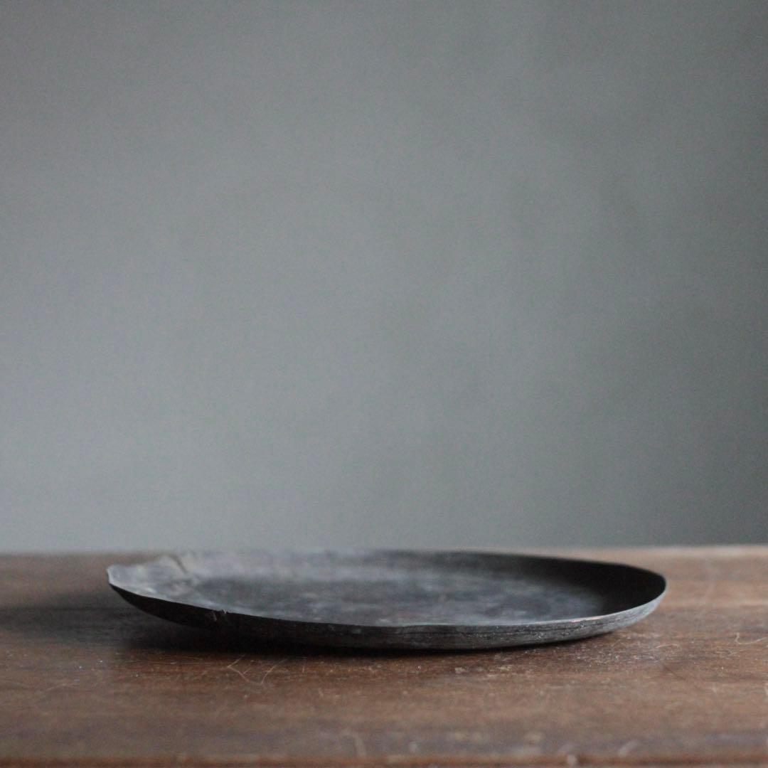 緑青が出た 古い 銅 トレイ 独酌盆 古道具 アンティーク 古美術