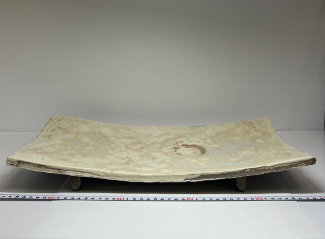 加山哲也作　桜花文組皿　共箱　幅約46㎝　東Y7-1107②