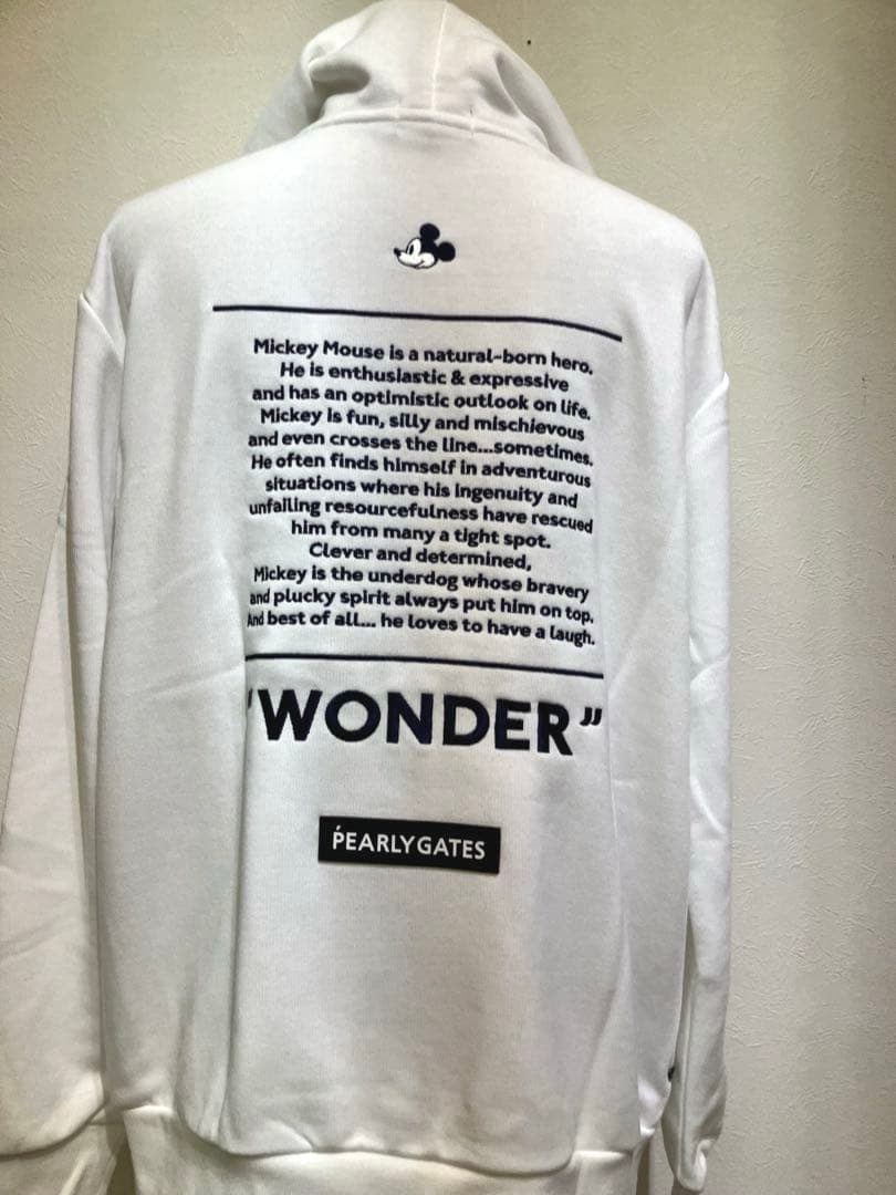PEARLY GATES フード付きホワイトパーカー　サイズ2 Disney