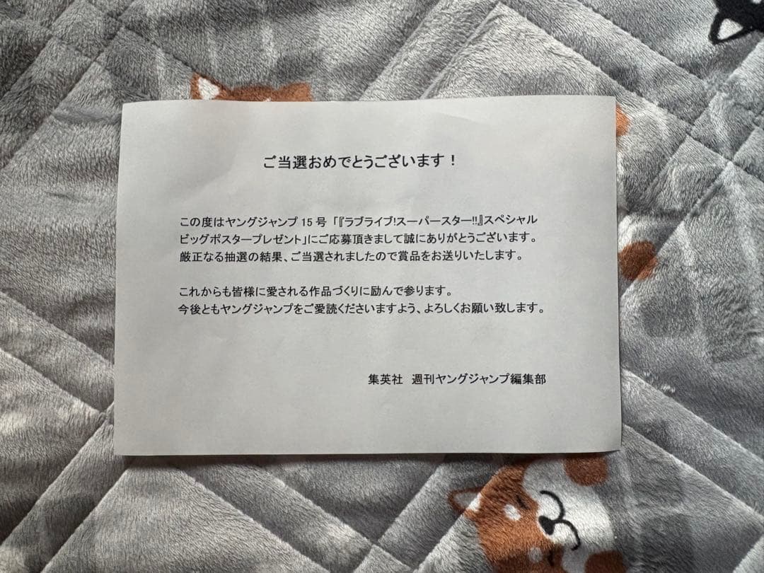 ラブライブスーパースター Liella! 週刊ヤングジャンプ 当選品