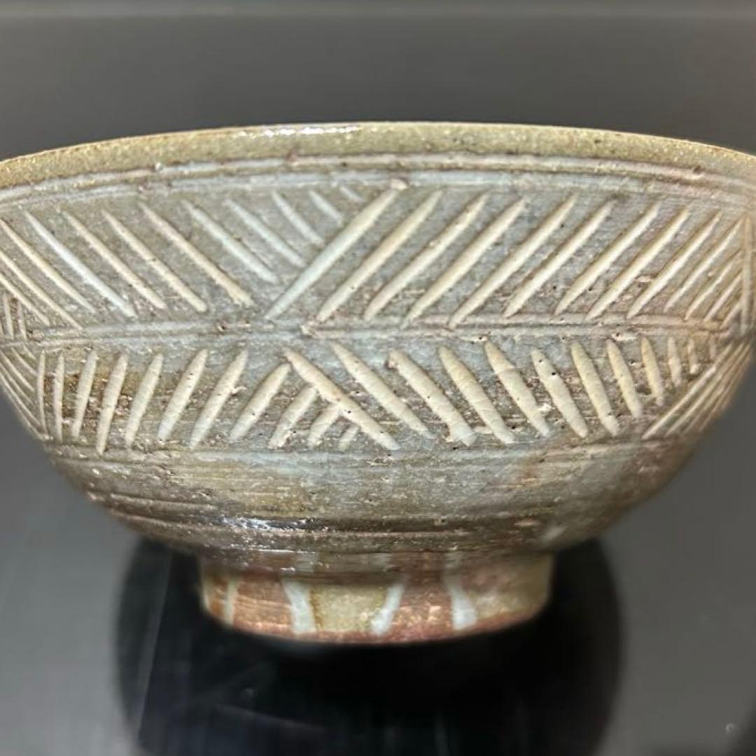 吉向翔平　彫三島茶碗　茶道具懐石鵬雲斎坐忘斎淡々斎即中斎而妙斎棗水指茶杓水屋釜