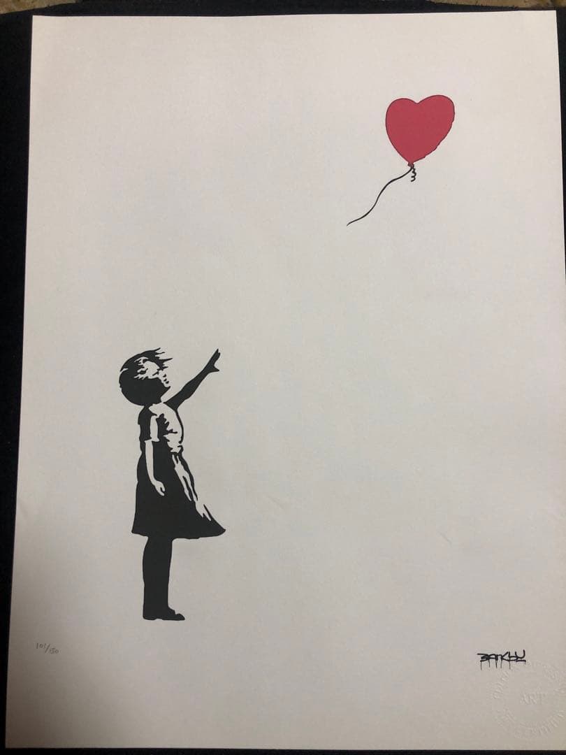 バンクシー ガールズ ウィズ バルーン リトグラフ　BANKSY