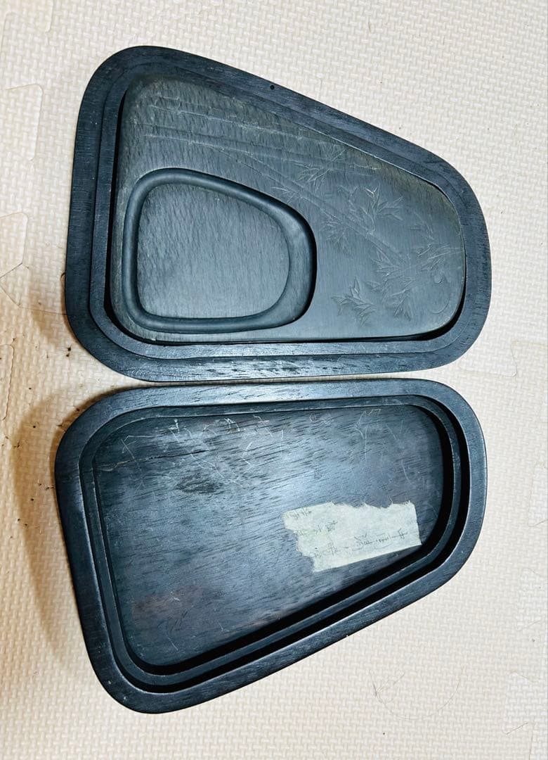 清時代　書道家 旧咸品 老坑•旧水坑/歙州 硯/長眉子紋硯/ [極上品]