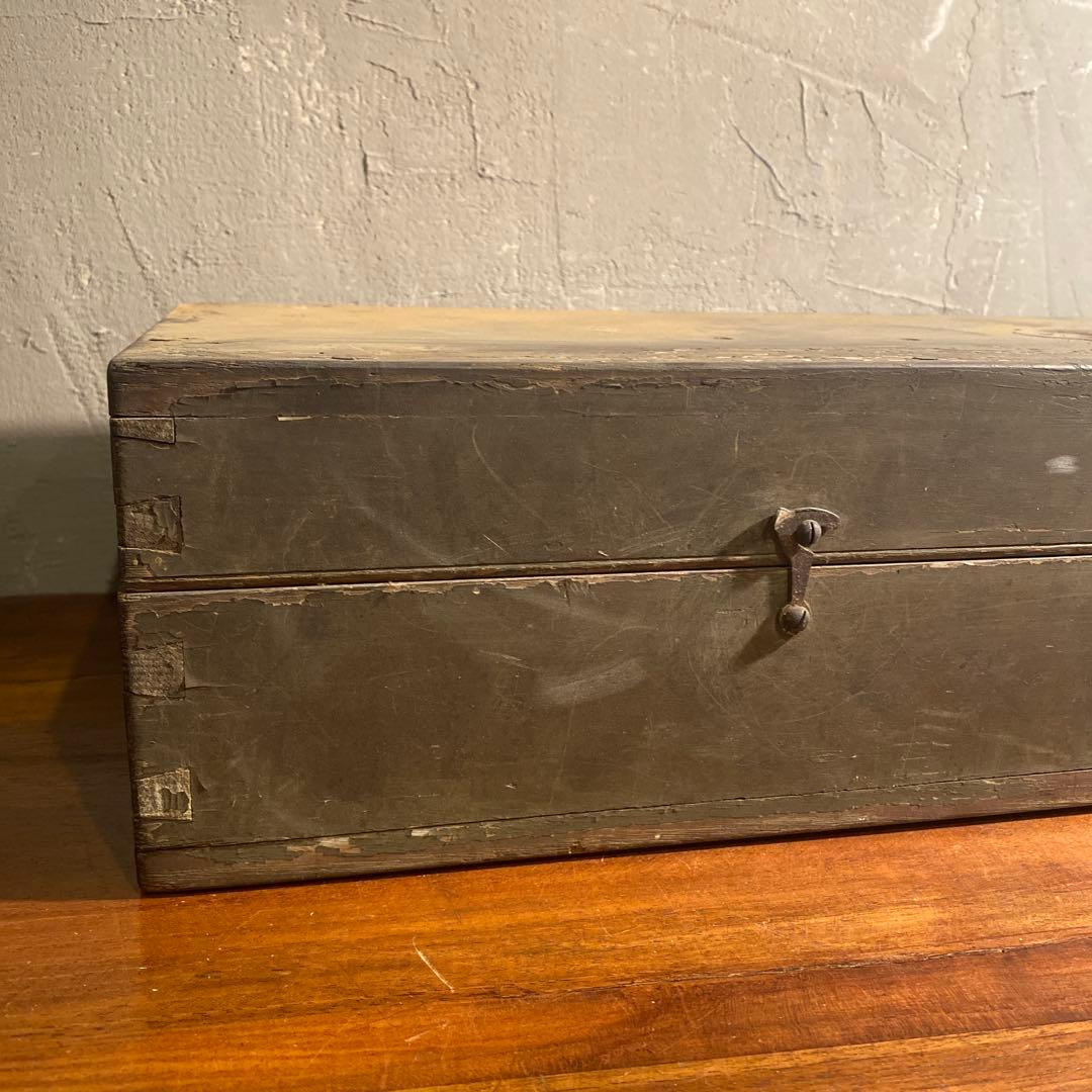 昭和14年 日本軍 固定式機関銃照準具用ケース 木箱 戦前 ミリタリー 稀少