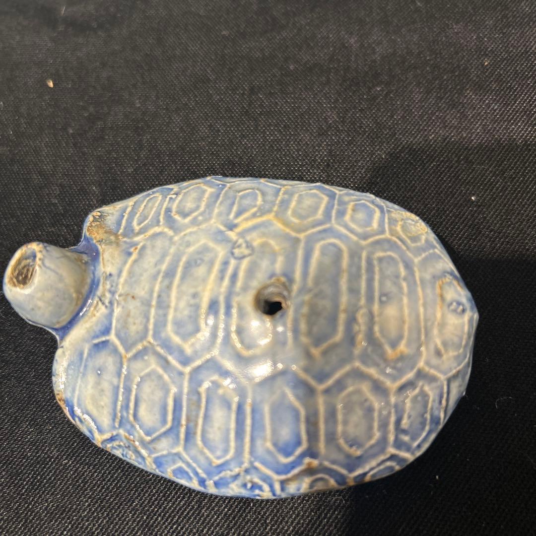 李朝　青磁　亀甲船　水滴　希少品