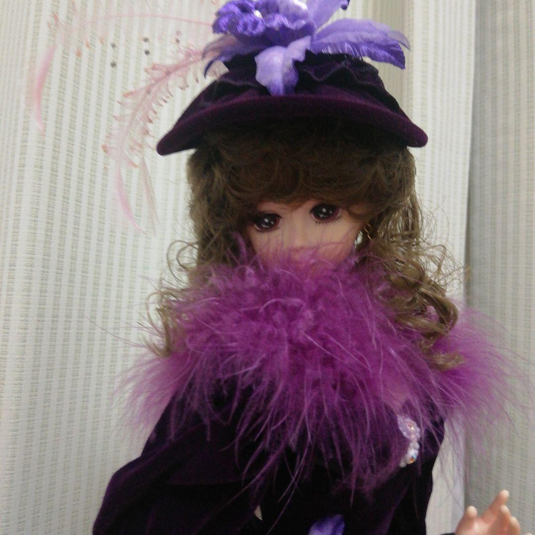 海外コレクター向き７３センチ昭和レトロ人形飾透明樹脂ケース付き当時物保管品