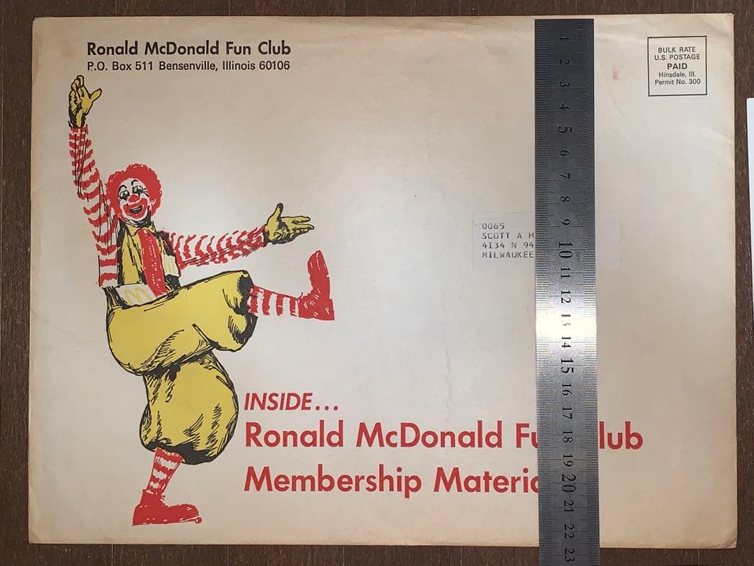 1970 アメリカ　マクドナルド　紙もの　ヴィンテージ　レア　印刷物