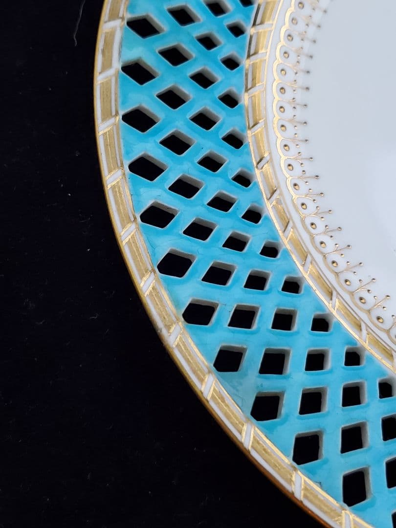 オールドミントン 花文字絵皿 19世紀