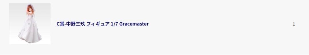 一番くじ　五等分の花嫁　C賞　三玖　フィギュア　1/7 Gracemaster