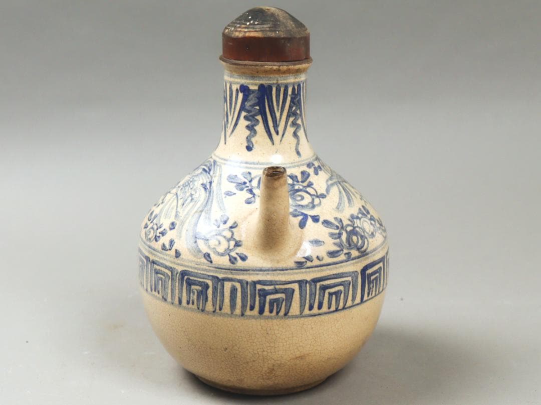 呉須 鳳凰 水注形花瓶