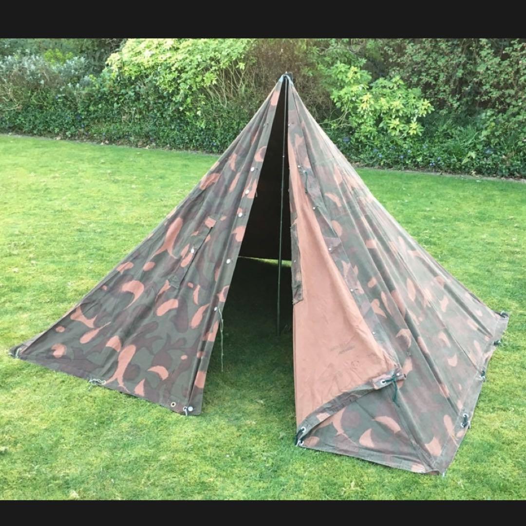 ハンガリー軍幕　２枚　ポール・ペグセット①　 ワンポールテント　ハリケーンカモ