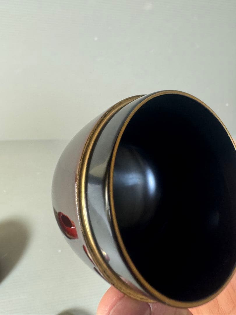 2384 茶道具　中棗 なつめ 2客　扇面 金彩