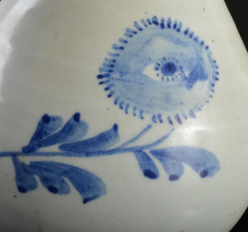 朝鮮美術　李朝　高麗白磁　染付　花文　鶴首瓶　V　R4764C