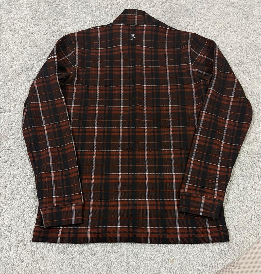 新品パーリーゲイツ　モックネック シャツ　ゴルフウェア　golf チェック