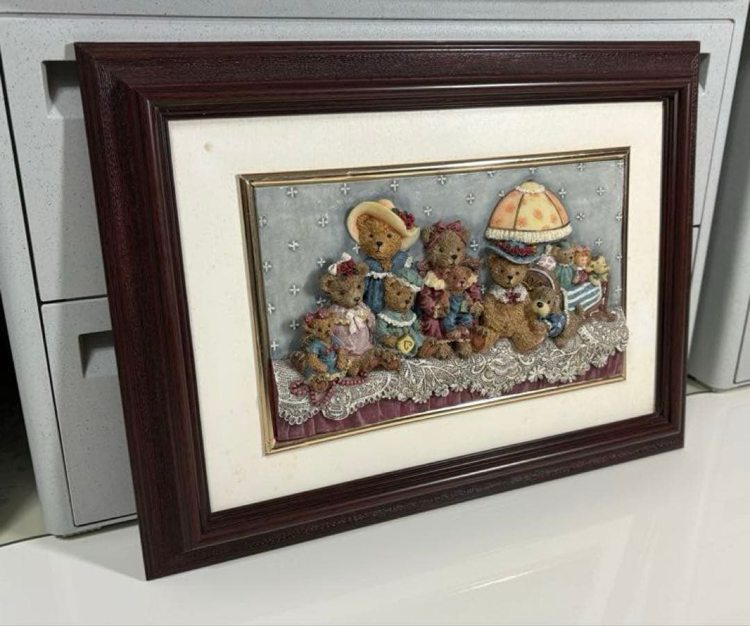 レトロ/アンティーク❤︎クマ/くま/熊❤︎立体アートフレーム❤︎フィギュア風立体額