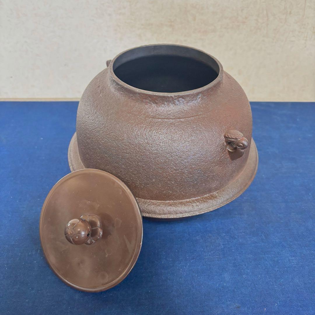 人間国宝敬典造 風炉 茶釜 電熱器 唐銅朝鮮風炉釜 野々田電熱器 敷板 茶道具