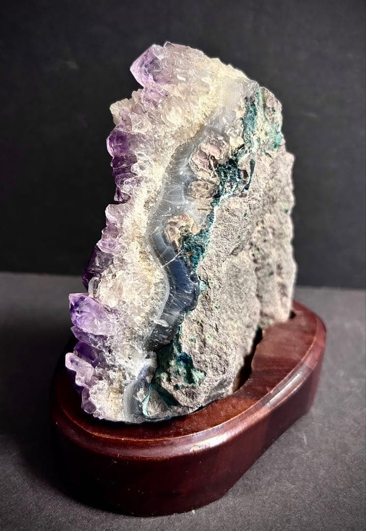 一点物 ファントムアメジストクラスター（紫水晶） 台座付き