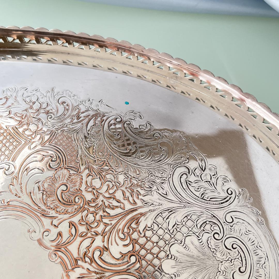 【Barker & Ellis】 ギャラリートレー 50cm 透かし 大型