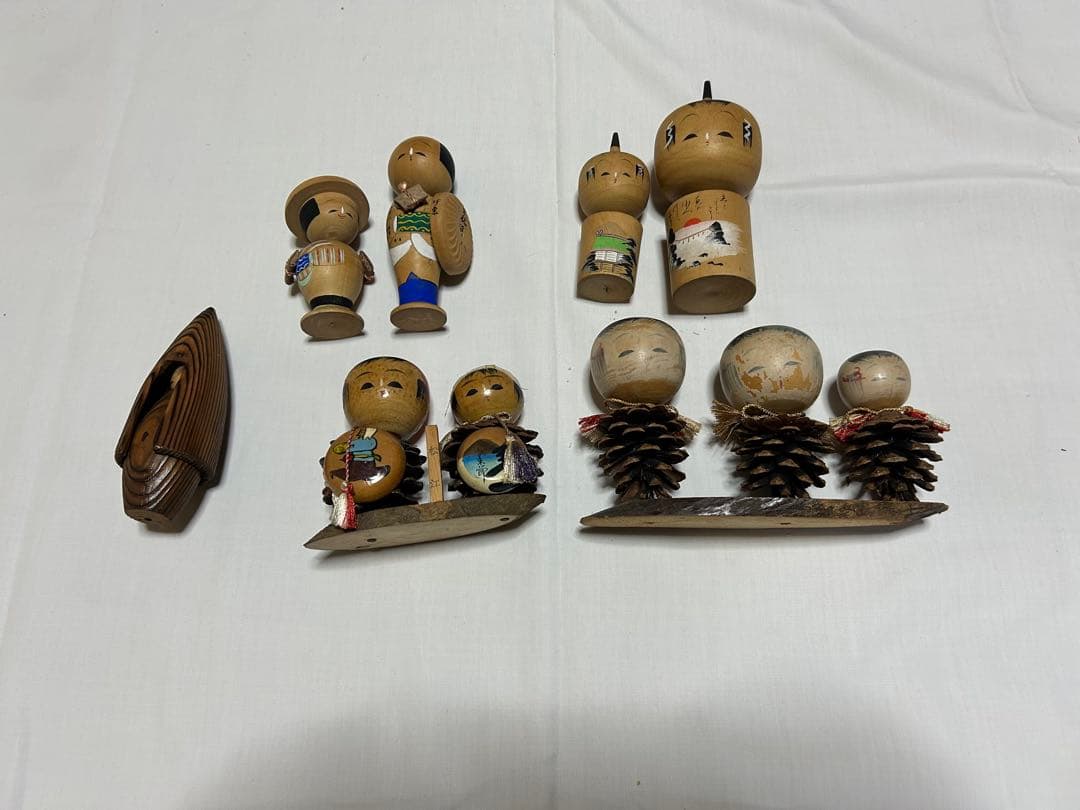 伝統的な木製こけし人形コレクション　まとめ売り41体