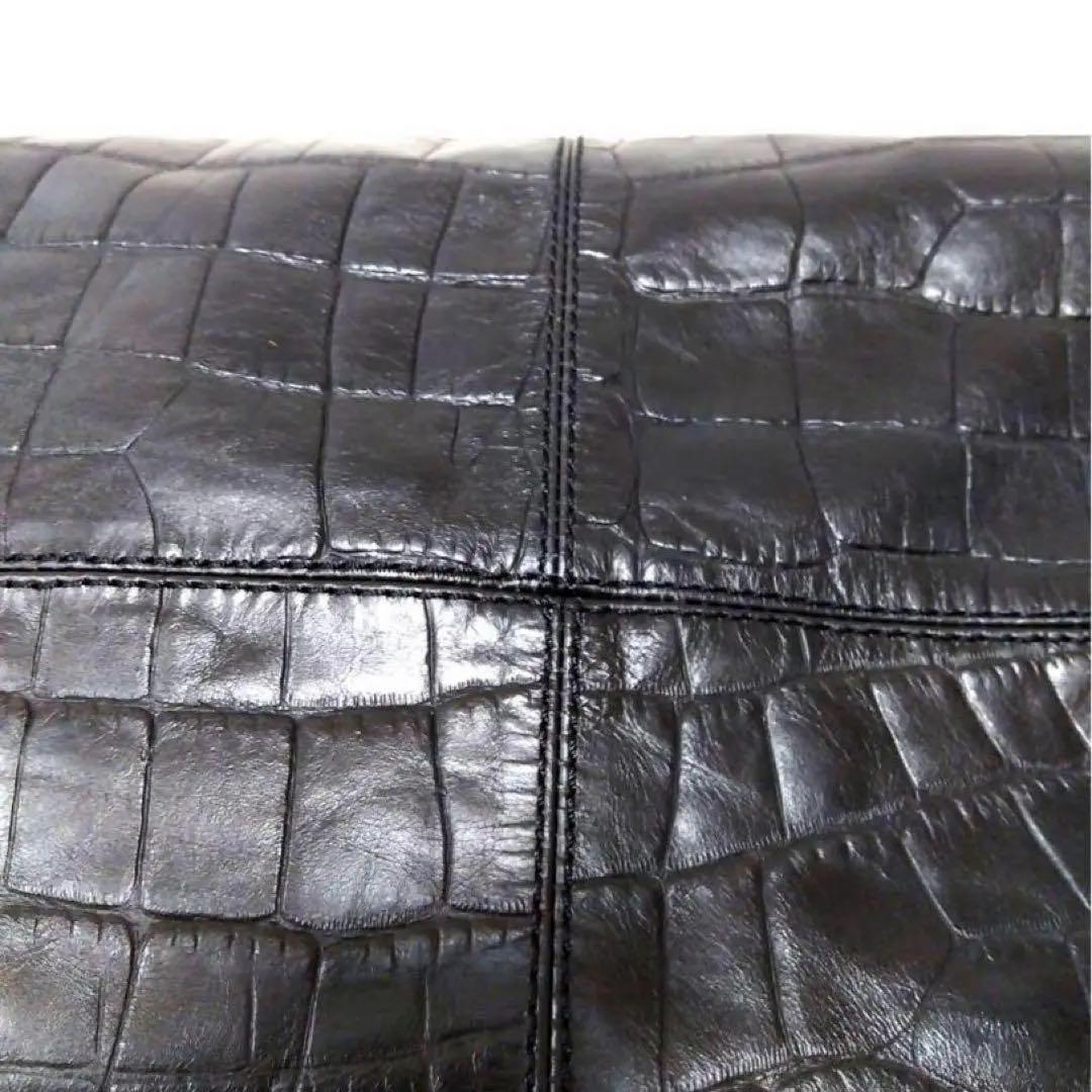 GIVENCHY クロコダイル型押し　ブラックレザーボストンバッグ　2ウェイ