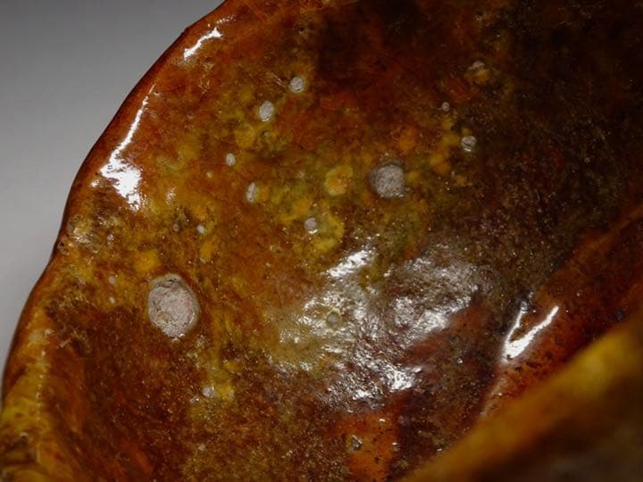 江戸時代後期の茶陶作品 京都・嵐山 嵯峨焼 楽焼茶碗 時代箱付 茶道具