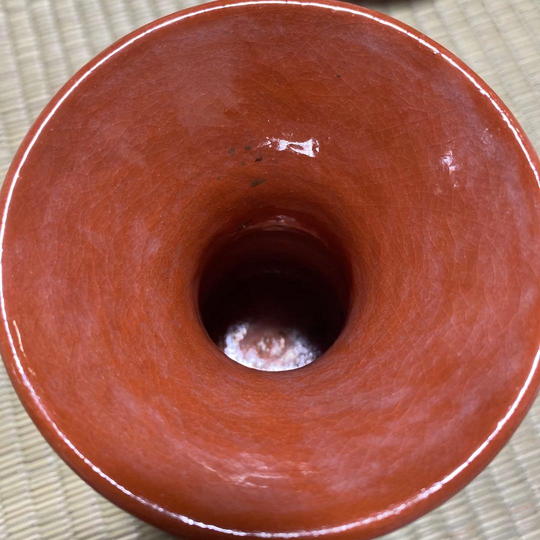 茶道具　楽焼　和楽　赤　三具足