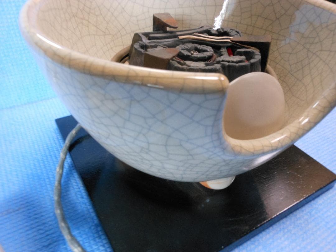 野々田　風炉型電熱器　Ｆ４１２　白さつま　茶道具　風炉釜