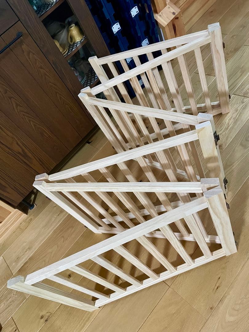 犬用　ペットフェンス　木製　高さ43㎝×長さ約350㎝　自立式　ドッグゲート