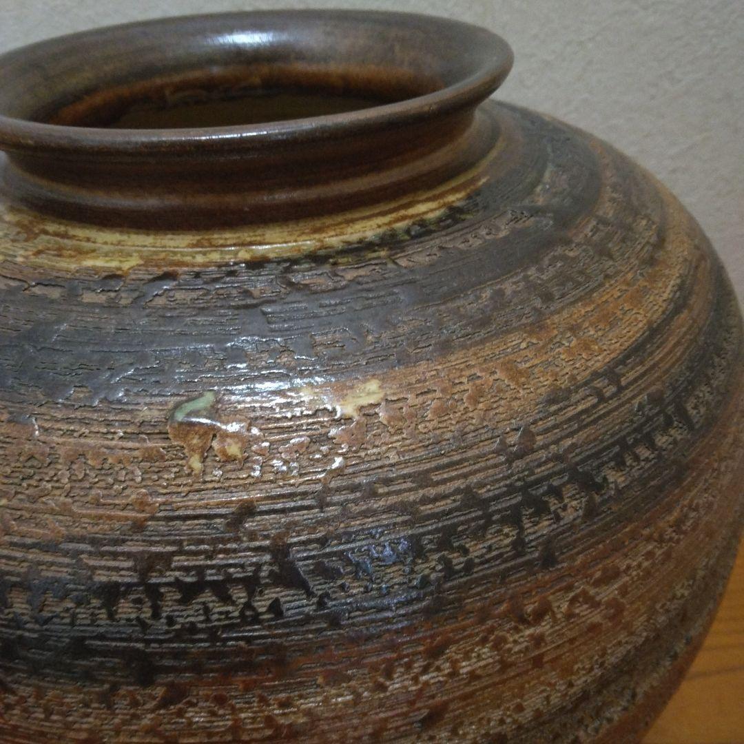 信楽焼　花入　四代立山窯　共箱　栞