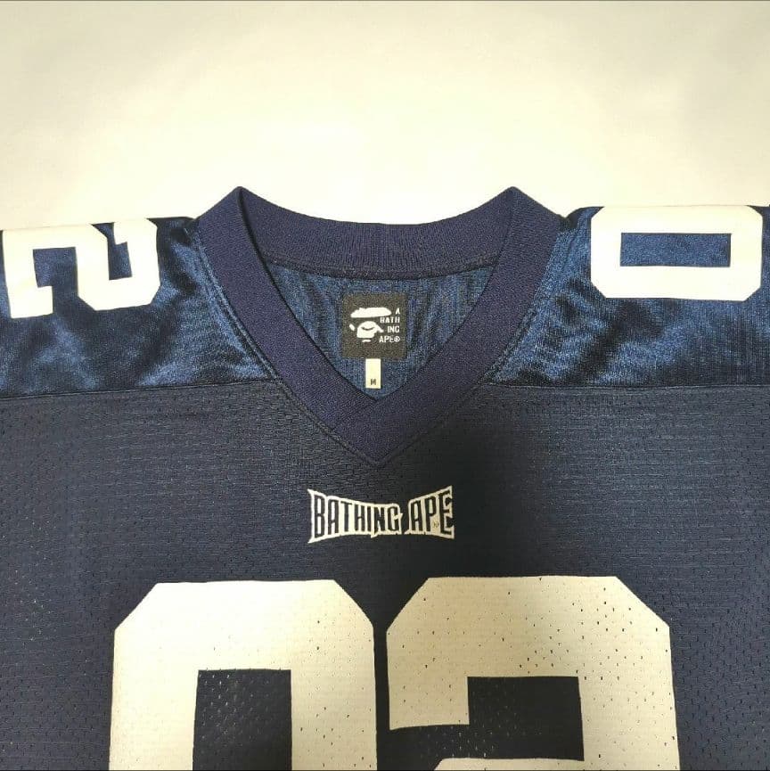 A BATHING APE フットボールシャツ ネイビー