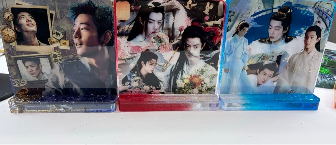 新作❣️肖戦 2番スタジオ　新両面レジン九宫格玄関置物3点セット❣️確認用0201